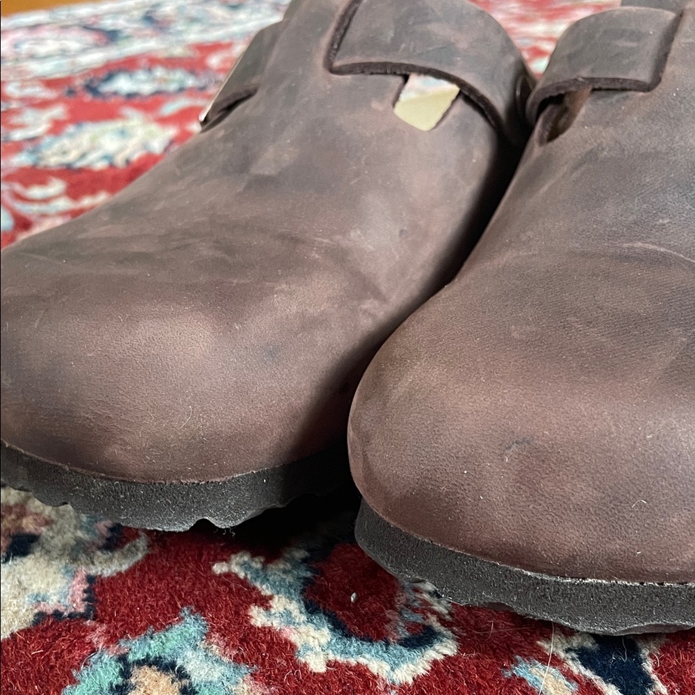 EUC Birkenstock Boston Habana Brown Oiled Leather Slip-On Clogs EU40 Women 9/9.5 - Picture 6 of 6